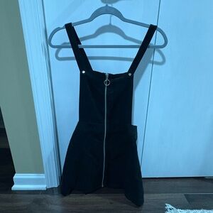 Black Suede Overall Dress